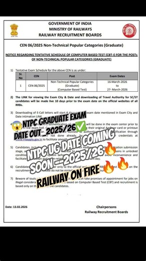 😱RAILWAY NTPC EXAM DATE OUT__2025/26✅ STUDY TARGET RAILWAY FIRE MOD ON 😱🔥RRB ASPIRANT