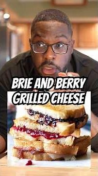 Sack Draining Grilled Cheese with Brie and Berry Jam 😳 #foodreview #recipe #shorts