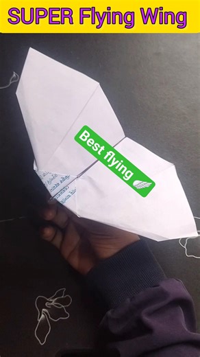 SUPER Flying Wing Bat Paper Plane Flies Smoothly #origami #viral#paper #students