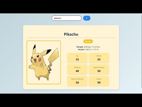 Pokémon web app showcase | HTML, CSS and JavaScript (Using PokéAPI)