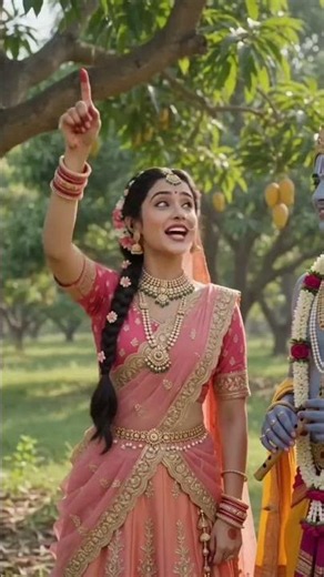 Radha Rani Asked Krishna to Pluck Mangoes in Vrindavan | Beautiful Radha Krishna Leela 🍋💙 2026