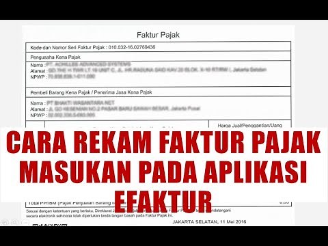 cara input faktur pajak masukan pada aplikasi efaktur