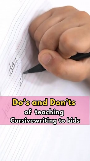 Spectra Mom | Aditi Murarka on Instagram: "🖊️ How can you teach your child cursive writing ? SAVE before you forget! 💁🏼‍♀️We started cursive writing for Miss A when she was already 4 years and 3 months old. 🙅☑️Here I have compiled a list of Do’s and Don’ts to teach cursive writing to kids without the struggle! 🕰️ When to start? ✅Start only when the child is completely confident about print Upper and Lower case letters, A and a. ✅When it’s needed as per the school curriculum, mostly after 4 