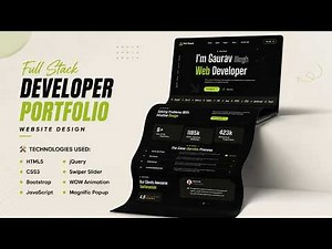 Full Stack Developer Portfolio Website Design 2026 🔥 HTML, CSS, Bootstrap & JavaScript