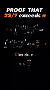 44K views · 205 reactions | Proof that 22/7 exceeds π: Follow @math.magazine  for more !!... Follow @math.magazine.jr  for more !!... #math #science #reelsinstagram #education #mathmemes #AmaZing #comedy #physics #photography #stem #engineering #calculus #smile #dance #trendingreels #viralvideo #memes #viralreels #usa #University #study #collegelife #home #reels #tbt #art #trend #model #mathmemes #mathproblems | Math Magazine | Facebook