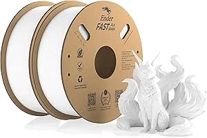 Creality 3D Printer Filament PLA 1.75mm, Creality Official Filament,2 Pack 2.2 lb/1 kg, 300mm/s Designed for High-Speed 3D Printing (2KG White)