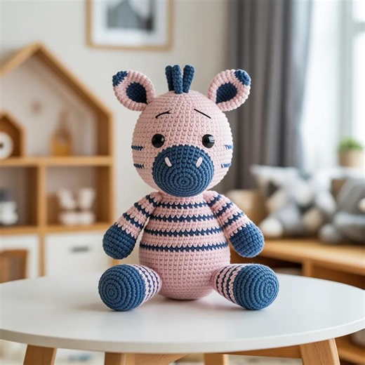Pink Zebra Amigurumi Crochet Pattern, Safari Baby Toy Tutorial (PDF and Doc Download) - Etsy