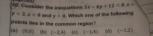 Consider the inequations 5x−4y 120. Which o... | Filo