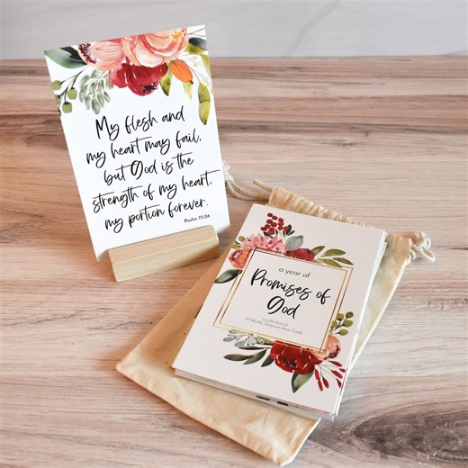 Weekly Scripture Verse Cards: Christian Gift With Display Stand Options - Etsy