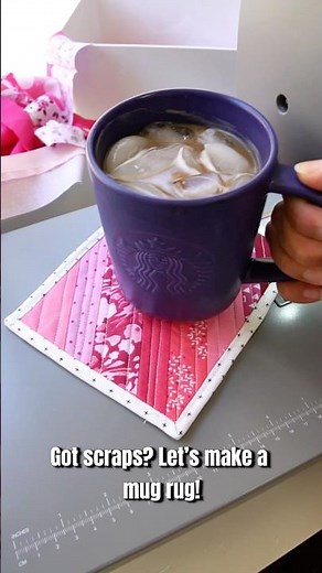 Sew a Mug Rug with Fabric Scraps #sewing #scrapbusting #sewingprojects #quiltingforbeginners