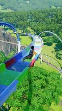 A perfect landing from a 300m high water slide 💦✨ Planet Coaster 2 #shorts