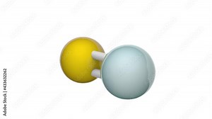Zinc sulfide (or zinc sulphide) is an inorganic compound with the chemical formula of ZnS or SZn. 3D render. Seamless loop. Chemical structure model: Ball and Stick. White background
