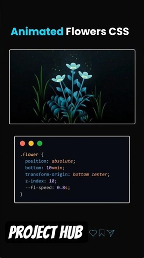 Animated Flowers CSS #projecthub #htmlcss