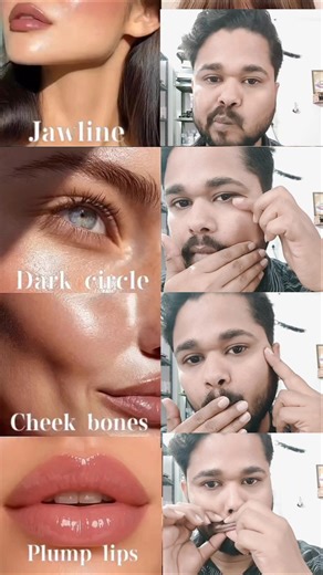 Face Yoga for Jawline, Dark Circles, Cheekbones & Plump Lips | Instant Result Tricks