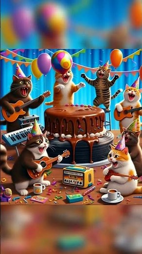 CAT BIRTHDAY 🎂🎂#funny #studywithmeandmycat #shortvideo #cat #cute