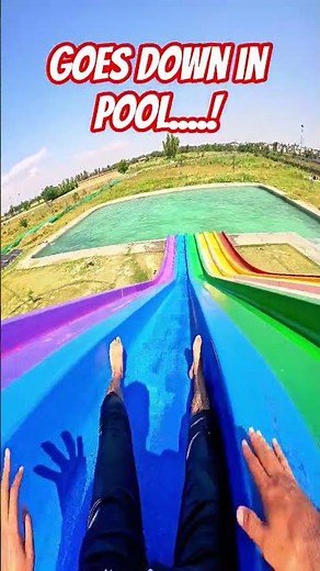 FAST WATER SLIDE DROP! 🌊 Solo POV To Big Pool Splash! 💦 #WaterSlide #POV #SwimmingPool #Speed