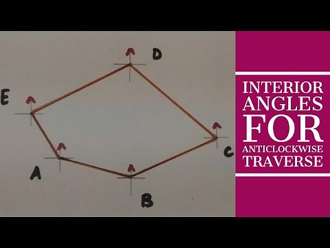 Calculation of Interior Angles | Included Angles of Anticlockwise Traverse in compass surveying