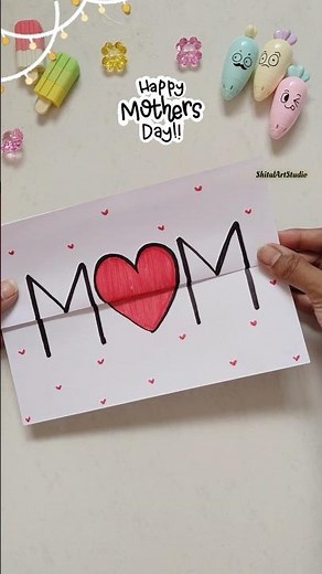 💡No Glue❌No Scissor🎊 Happy Mother's Day Card 2026 using white paper❤️#art #youtubeshorts #shorts
