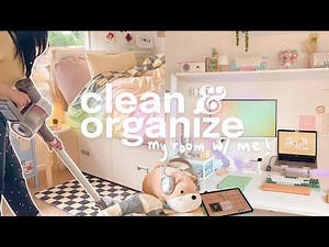 clean & organise my room with me 🛏 closet organization, decluttering, mental health tips (ft. Aura)