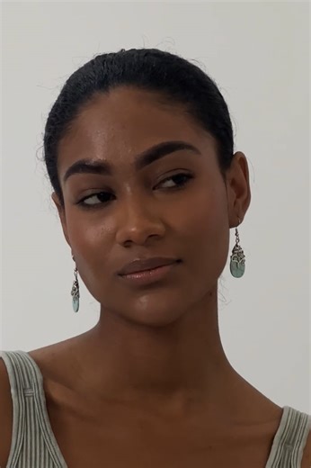 Openwork Western Motif Earrings Featuring Turquoise Inlay