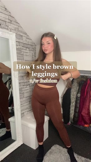 Styling brown leggings 🤎 #candycrush10 #outfitideas #outfitinspo #fashiontiktok #outfits
