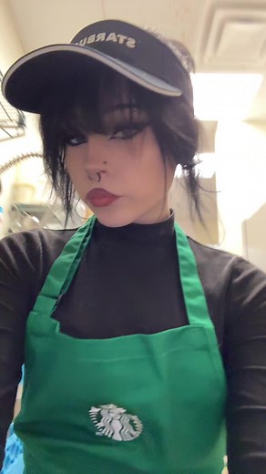 Goth Girl Dance in Starbucks Outfit