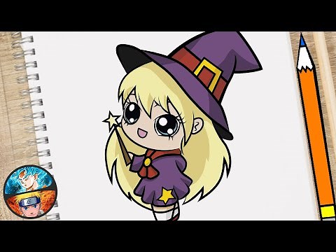 COMO DIBUJAR UNA CHICA BRUJA CHIBI KAWAII dibujos