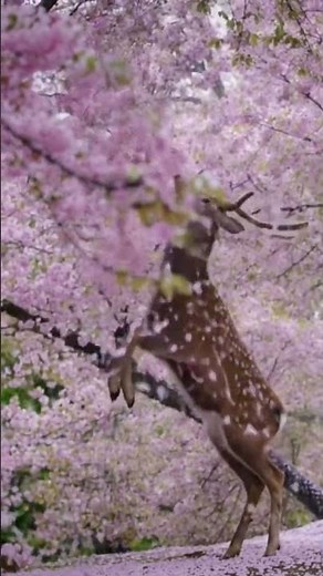 雨に包まれた奈良公園鹿が桜を食べるたびひらひらと舞う花びらがまるで雪のようでした、静かな春のひとときここにしかない景色をあなたへ，奈良公園date: 2026.4.10