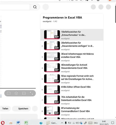 Creating a custom database program in Excel VBA using basic components