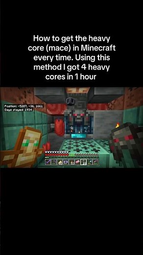 How to get the heavy core in Minecraft every time #minecraftbedrock #minecraft #minecrafthowto