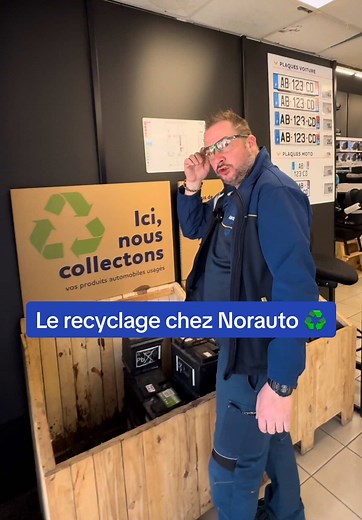 Déposez vos emballages plastiques, papiers, filtres, ampoules, piles, cartons ou encore vos batteries dans les bacs de recyclage dans nos centres Norauto. Ensemble, réduisons notre impact environnemental ♻️ #recyclage #norauto #CapCut