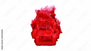 Symbol print inflames with dark fire, then burns. In - Out loop. Alpha channel Premultiplied - Matted with color white Stock Video