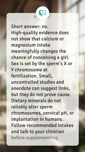Can calcium and magnesium affect the chance of conceiving a girl?