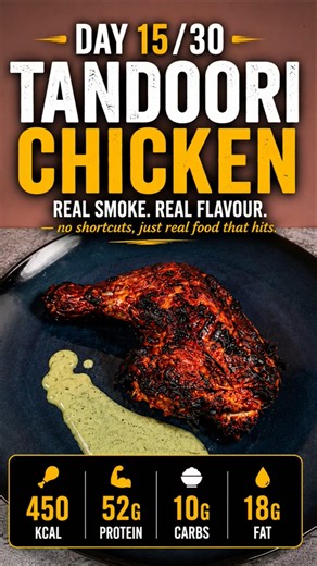 Day 15/30: Tandoori Chicken with Mint Chutney (52g protein per serving) #tandoorichicken