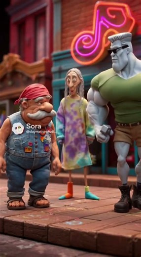 Claymation animation: Cheech and Chong meet Arnold Schwarzennegger (parody)