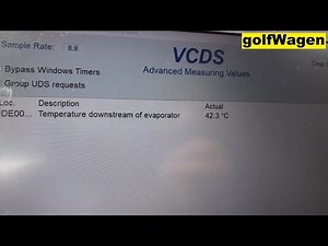 VW Golf 7 VCDS checking the functionality of the air conditioning evaporator
