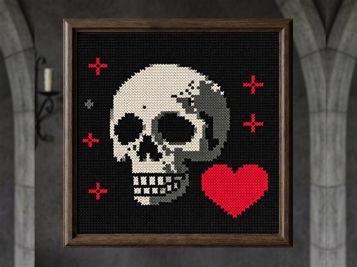 Gothic Skull Heart Cross Stitch Pattern Dark Romance Love Symbol Minimal Skull Embroidery Gothic Valentine Counted Stitch Chart PDF Download - Etsy Canada