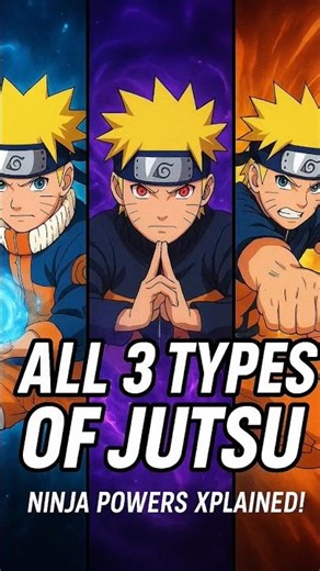 All 3 Types of Jutsu Explained! ⚡ Ninjutsu, Taijutsu & Genjutsu" #naruto #anime #hindi
