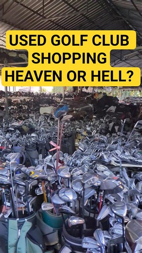 What is your strategy to find the best gems in a pile of golf clubs like this? #golfclubs #thrifting