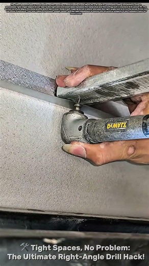 🛠️ Tight Spaces, No Problem: The Ultimate Right-Angle Drill Hack! #skills #works #tools #building
