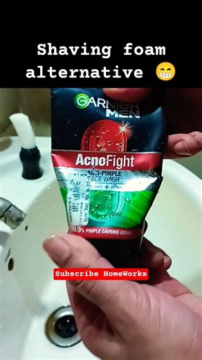 Facewash as Shaving Foam 🔥🔥 #shaving #shaving #shavefoam #homeworks