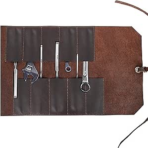 Roll Up Tool Bag - Wrench Roll Organizer - All In One Chisel Bag Storage Organizer – Multi-Purpose Roll Organizer - Vintage Tool Wrench Roll (Leather)