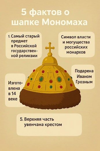 5 фактов о шапке Мономаха #познавательный #history #хочуфакты #история #русь #мономах #топ