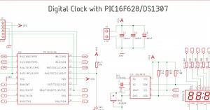 Simple Digital Clock with PIC16F628A and DS1307 and 7-Segment LED display