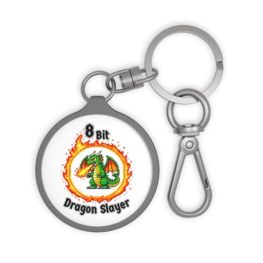 8 Bit Dragon Slayer Keyring Tag | White Acrylic Pixel Keychain - Etsy Canada