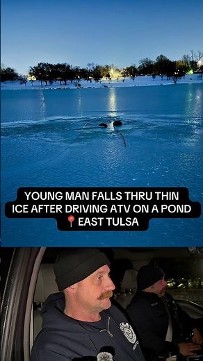 ATV Falls thru ice on pond in east Tulsa. He was able to get out and is safe. #tulsa