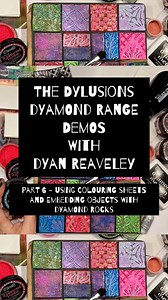 In Part 6 of the Dylusions Dyamond demo series, unveil the creative magic as @dyanreaveley guides you through the process of incorporating Coloring Sheets and seamlessly embedding embellishments into Dyamond Boards. ✨ Supplies: 💎Dylusions Colouring Sheets or Dy-Cuts 💎Dylusions Dyamond Boards 💎Tim Holtz® Detail Water Brush filled with Dylusions Ink Sprays 💎Dylusions Dyamond Medium Dabber 💎Dylusions Dyamond Rocks: Clear 💎Dylusions Dyary Glue Stick 💎Dylusions Cutting Mat 💎Ranger Heat It™ Cr