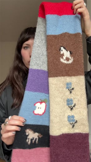 New knitted patchwork scarf! This piece will be in my knitwear drop in March… if I don’t decide to keep it! #knit #patchwork #slowfashion