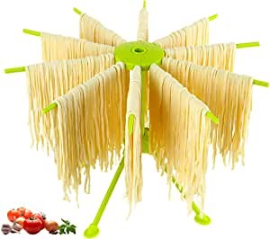 Pasta Drying Rack Collapsible Pasta Rack Spaghetti Drying Rack Pasta Maker Noodle Dryer Rack With 10 Bar Handles (Green)