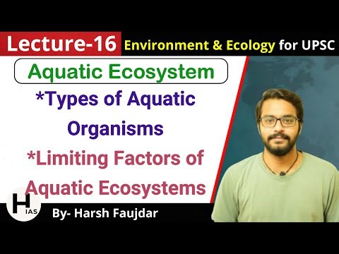 E16: Aquatic Ecosystem, Types of Aquatic Organisms, Limiting Factors | Environment for UPSC